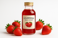 Fresh Strawberry Fruit Syrup - Natural Berry Flavor